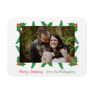 Boughs & Holly Christmas Holiday Magnet