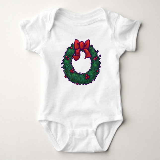 Boughs of Holly Baby Bodysuit (Front)
