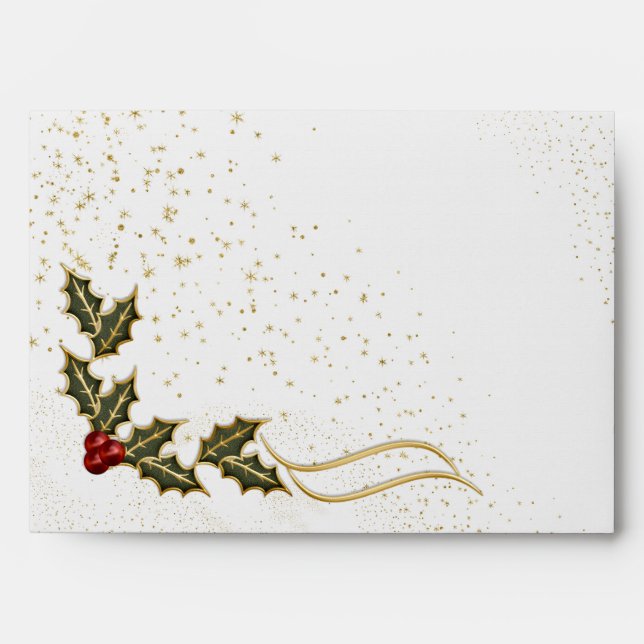 Boughs of Holly Be Joyous with Gold Envelope (Front)