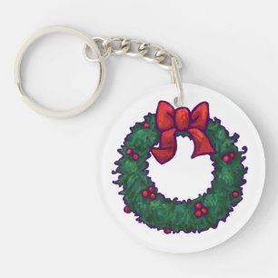 Boughs of Holly Key Ring