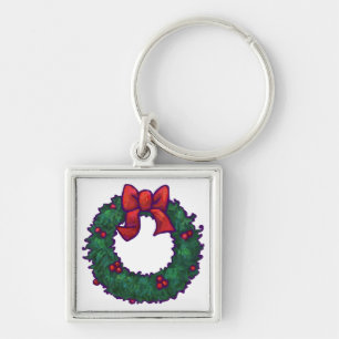 Boughs of Holly Key Ring