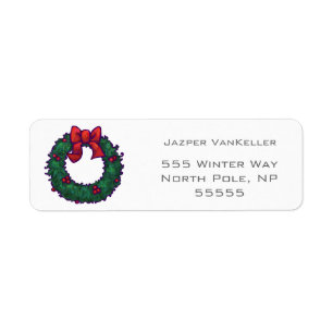 Boughs of Holly Return Address Label
