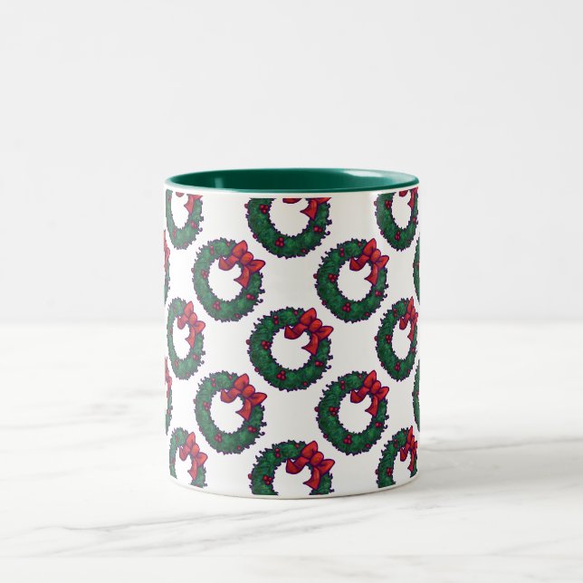 Boughs of Holly Two-Tone Coffee Mug (Center)