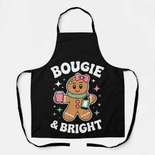 Bougie And Bright Christmas Gingerbread Girl Bow Apron