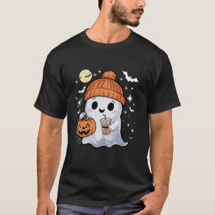 Bougie Beanie Pom Pom Ghost Boos Halloween Pumpkin T-Shirt