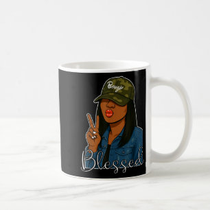 Bougie Blessed Camo Hat Christian Black Woman Coffee Mug