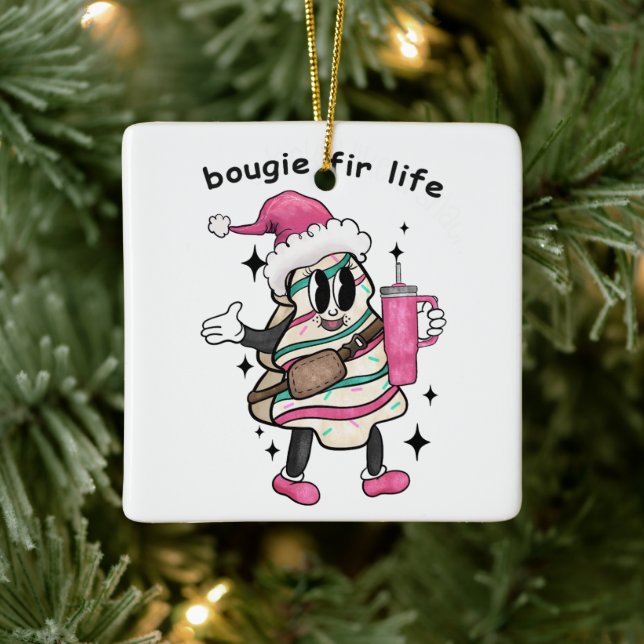 Bougie Fir Life, Boujee Christmas Tree, Xmas Gift Ceramic Ornament (Tree)
