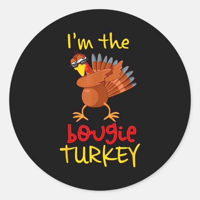 Bougie Turkey Matching Family Group Thanksgiving P Classic Round Sticker (Front)