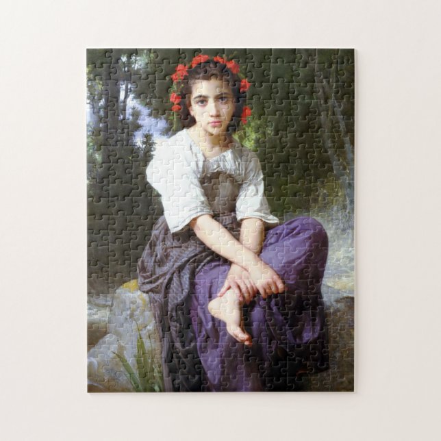 Bouguereau At The Edge of the Brook Jigsaw Puzzle (Vertical)