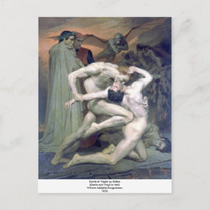 Bouguereau - Dante et Virgile au Enfers Postcard