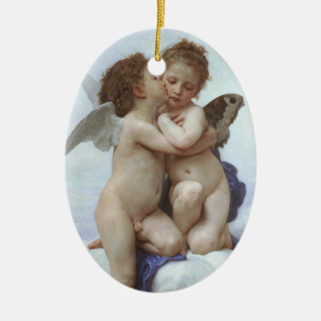 Bouguereau_first_kiss Ceramic Tree Decoration (Front)