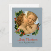 Bouguereau First kiss children CC0043 Christmas Holiday Postcard (Front/Back)