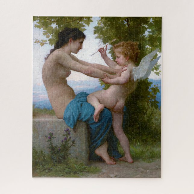 Bouguereau “Girl Defending Herself Against Cupid” Jigsaw Puzzle (Vertical)