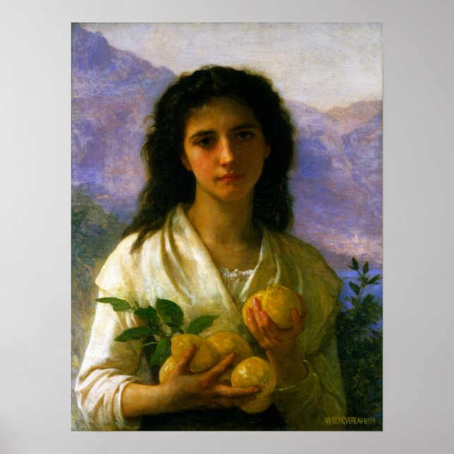 Bouguereau - Girl Holding Lemons Poster (Front)