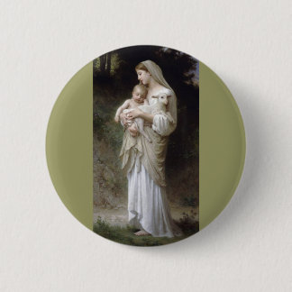 Bouguereau Innocence Lady Child Lamb 6 Cm Round Badge
