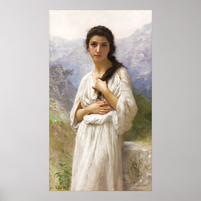 Bouguereau L'Attente 1901 Beautiful woman CC1206 Poster (Front)