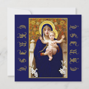 BOUGUEREAU MADONNA OF THE LILIES 1899   THANK YOU CARD