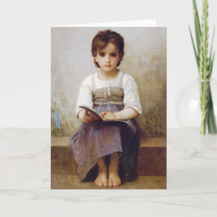 Bouguereau The Hard Lesson Greeting Card
