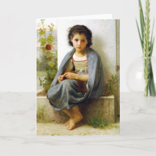 Bouguereau The Little Knitter Greeting Card