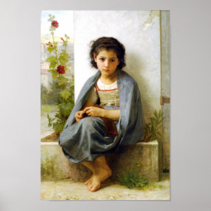Bouguereau The Little Knitter Poster