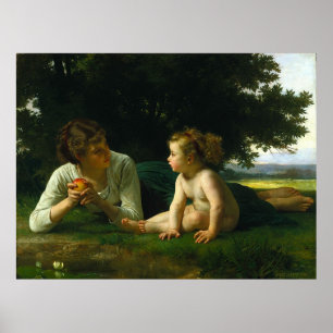Bouguereau's Classic Painting: Temptation (1880) Poster