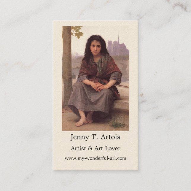 Bouguereau's Classic Painting: The Bohemian (1890) Business Card (Front)