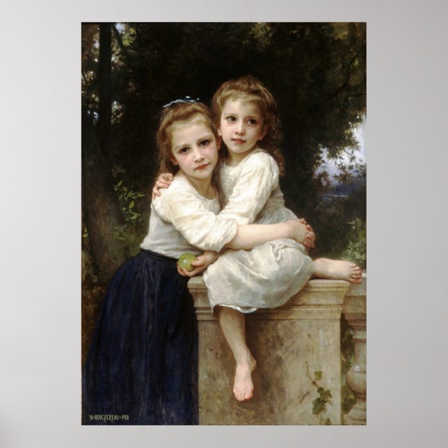Bouguereau's Classic Painting - Two Sisters (1901) Poster (Front)