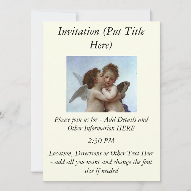 Bouguereau's L'Amour et Psyche, enfants (Cupid) Invitation (Front)
