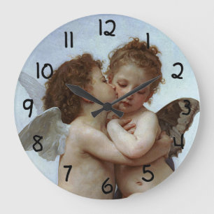 Bouguereau's L'Amour et Psyche, enfants (Cupid) Large Clock