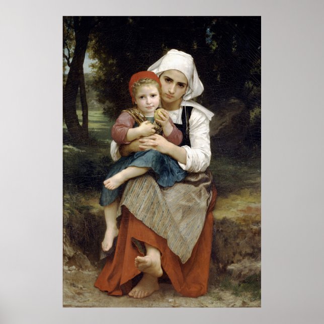Bouguereau's Painting: Breton Brother and Sister Poster (Front)