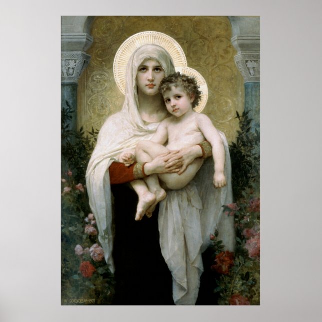 Bouguereau's The Madonna of the Roses (1903) Poster (Front)