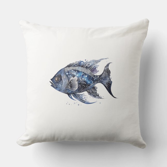 Boujee Black Fish Large Cushion (Front)