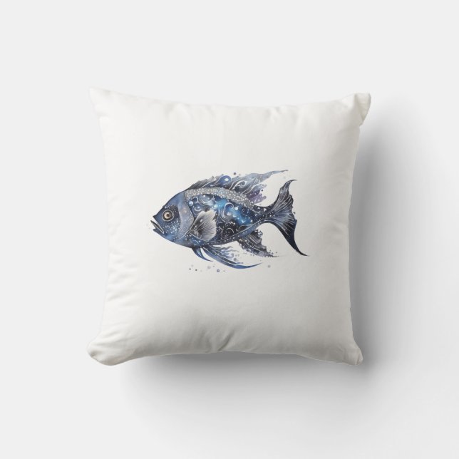 Boujee Black Fish Small Cushion (Front)