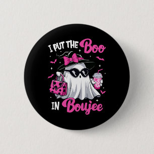 Boujee Boo Jee Spooky Ghost Pink Halloween Pumpkin 6 Cm Round Badge