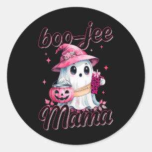 Boujee Boo Jee Spooky Ghost Pink Halloween Pumpkin Classic Round Sticker