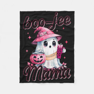 Boujee Boo Jee Spooky Ghost Pink Halloween Pumpkin Fleece Blanket