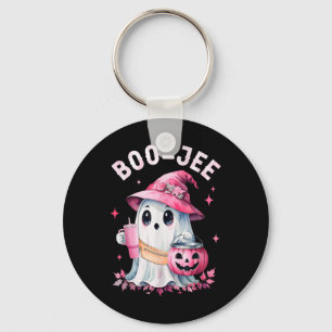 Boujee Boo Jee Spooky Ghost Pink Halloween Pumpkin Key Ring