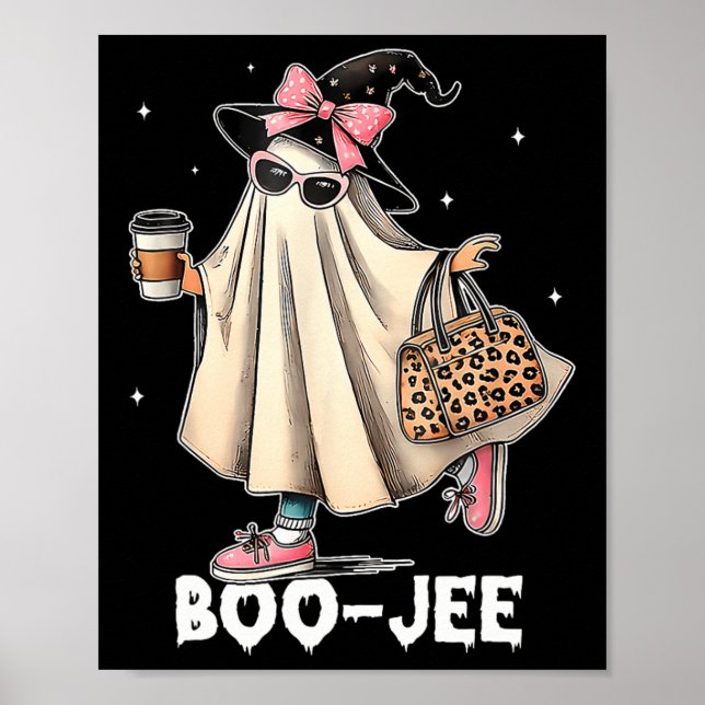 Boujee Boo Jee Spooky Ghost Pink Halloween Pumpkin Poster (Front)