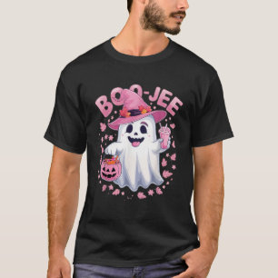 Boujee Boo Jee Spooky Ghost Pink Halloween Pumpkin T-Shirt
