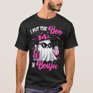 Boujee Boo Jee Spooky Ghost Pink Halloween Pumpkin T-Shirt