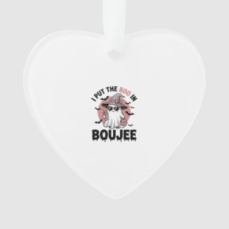 Boujee Ghost Halloween Vintage Engraving Design_1 Ornament
