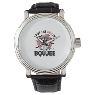 Boujee Ghost Halloween Vintage Engraving Design_1 Watch