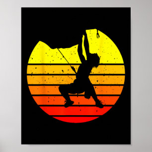 Boulder Adventure Arizona Sunset Rock Climbing Sil Poster