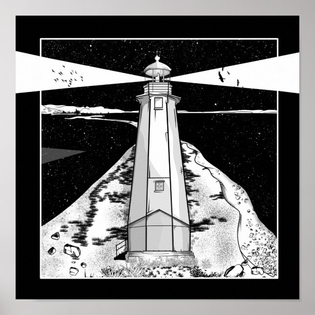 Boulder Bank Lighthouse Poster (Front)