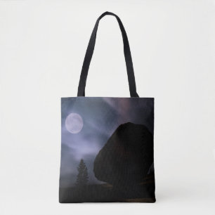 Boulder by Moonlight Yosemite National Park Tote Bag