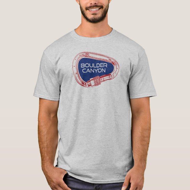 Boulder Canyon Colorado Climbing Carabiner T-Shirt (Front)