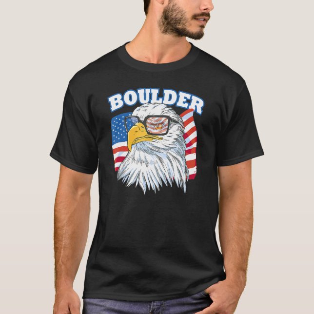Boulder City eagle American flag USA wild animal T-Shirt (Front)