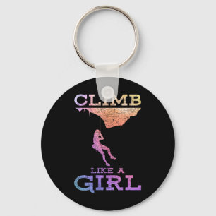 Boulder Climber Women Girl Kids Climbing Key Ring