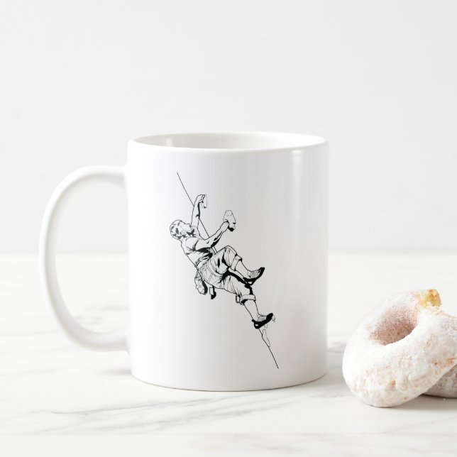 Boulder climbing wall coffee mug (With Donut)