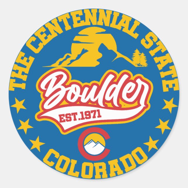 Boulder,Colorado Classic Round Sticker (Front)
